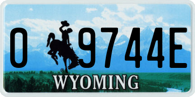 WY license plate 09744E