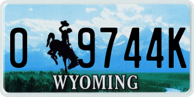WY license plate 09744K