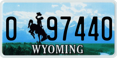 WY license plate 09744O