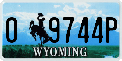 WY license plate 09744P