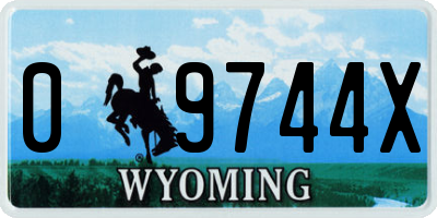WY license plate 09744X