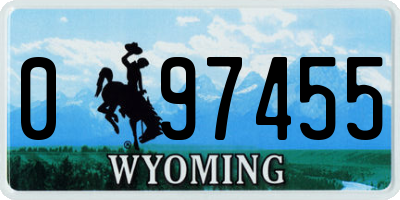 WY license plate 097455