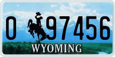 WY license plate 097456