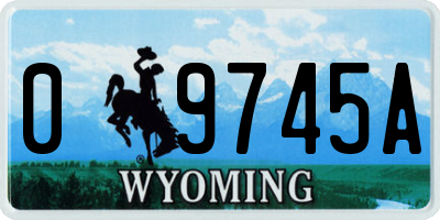 WY license plate 09745A
