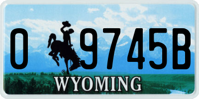 WY license plate 09745B