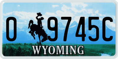 WY license plate 09745C