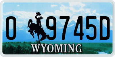 WY license plate 09745D