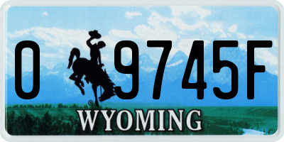 WY license plate 09745F