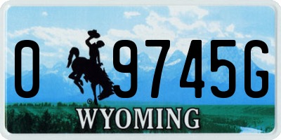 WY license plate 09745G