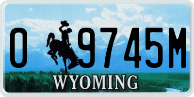 WY license plate 09745M