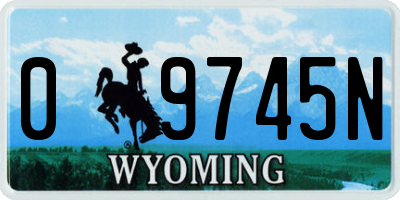 WY license plate 09745N