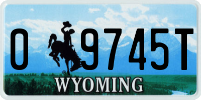 WY license plate 09745T