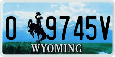 WY license plate 09745V