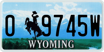 WY license plate 09745W