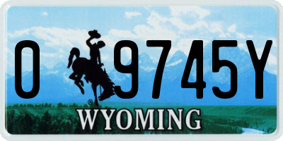 WY license plate 09745Y