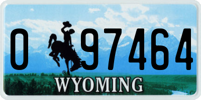 WY license plate 097464
