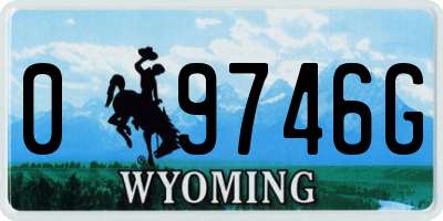WY license plate 09746G