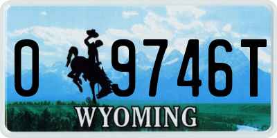 WY license plate 09746T
