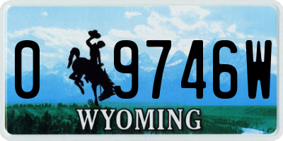 WY license plate 09746W