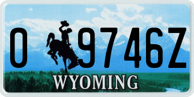 WY license plate 09746Z