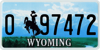WY license plate 097472