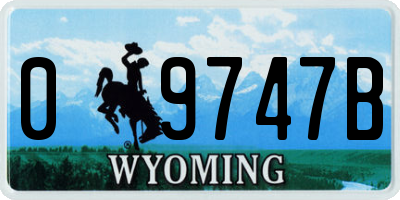 WY license plate 09747B