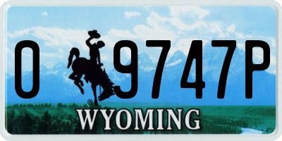 WY license plate 09747P