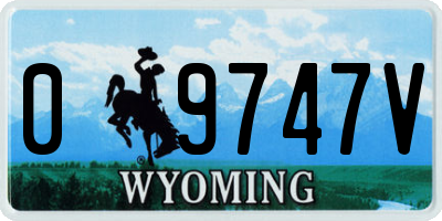 WY license plate 09747V
