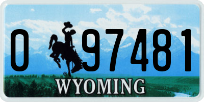 WY license plate 097481
