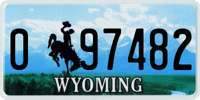 WY license plate 097482