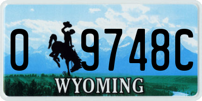 WY license plate 09748C