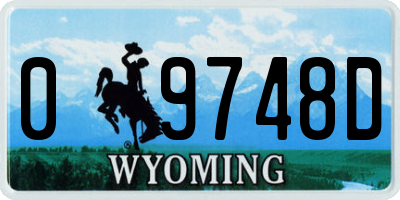 WY license plate 09748D