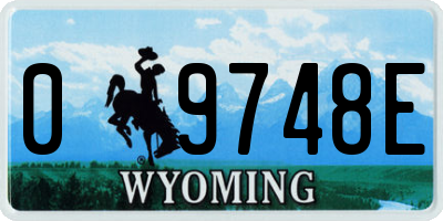 WY license plate 09748E