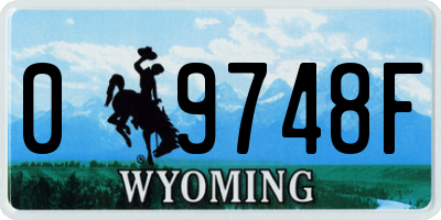 WY license plate 09748F