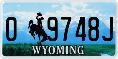 WY license plate 09748J