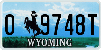 WY license plate 09748T