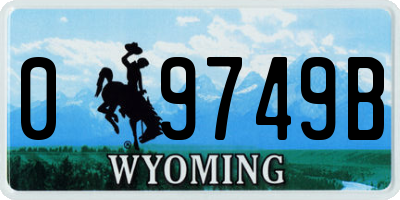 WY license plate 09749B