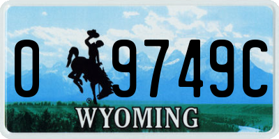 WY license plate 09749C