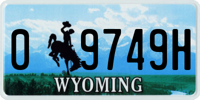 WY license plate 09749H