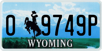 WY license plate 09749P