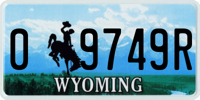 WY license plate 09749R