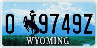 WY license plate 09749Z