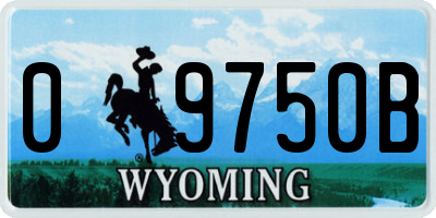 WY license plate 09750B