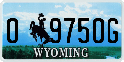 WY license plate 09750G