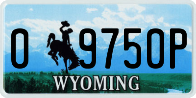 WY license plate 09750P