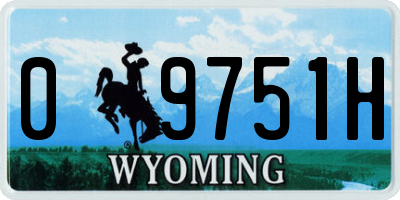 WY license plate 09751H