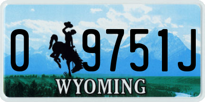 WY license plate 09751J