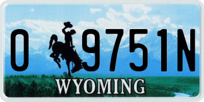 WY license plate 09751N