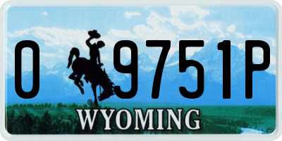 WY license plate 09751P