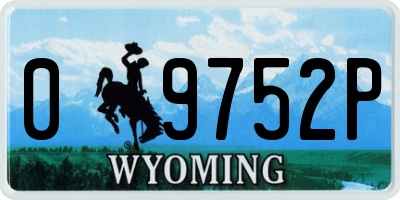 WY license plate 09752P